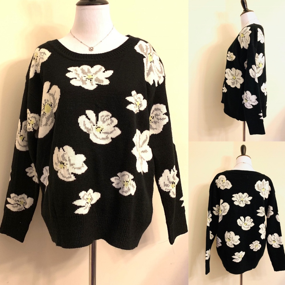 NWT LF FLORAL WOOL SWEATER - S